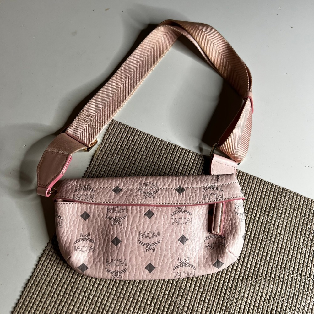 MCM Fursten Visetos Belt Bag Pink Monogram Leather Crossbody MMRAAVI02QH001
